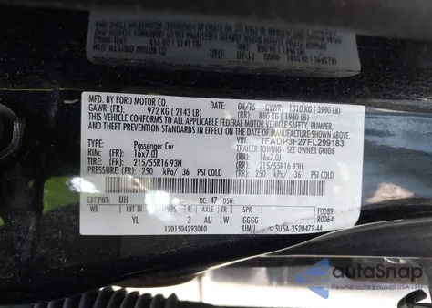 2015 Ford Focus Se from USA, damaged, VIN 1FADP3F27FL299183